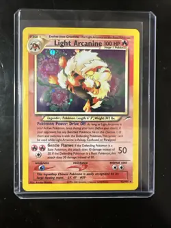 Pokemon TCG Light Arcanine Neo Destiny Holo Card 12/105 NM- - Image 1