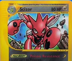 SCIZOR 32/147 Aquapolis E-SERIES NON-HOLO Pokemon Card 1 OWNER NO GAMEPLAY!! - Image 1