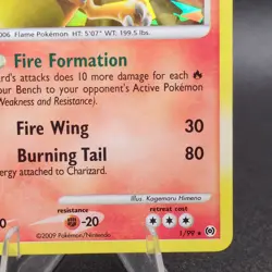 Charizard Holo Pokemon Card Platinum Cracked Ice #1/99 - 1 Owner No Gameplay - Image 5