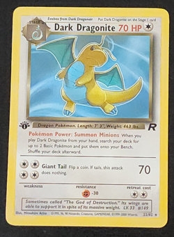 Pokemon Dark Dragonite TCG 1st Edition Non-Holo Card 22/82 NM - Image 1