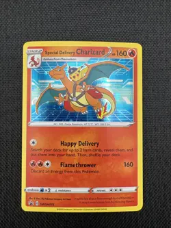 Special Delivery Charizard SWSH075 Pokemon 2020 Promo NM With Swirl 🔥 - Image 1