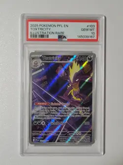 2025 POKEMON PFL EN-PHANTASMAL FLAMES ILLUSTRATION RARE #103 TOXTRICITY PSA 10 - Image 1