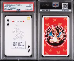 MEWTWO ACE OF SPADES #150 1996 POKEMON RED P/C POP 94 IN PSA 10 - Image 1