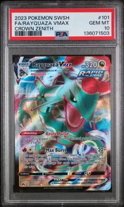 Rayquaza Vmax Pokemon Sword And Shield Crown Zenith 101/159 PSA 10 - Image 1