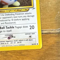 Pokemon TCG Togepi 56/105 Neo Destiny Regular Uncommon WOTC Vintage - Image 4