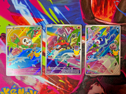 Pokemon First Partner Illustration Collection Rowlet, Litten, Popplio - Image 1