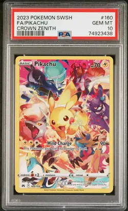 Pikachu Pokemon Sword And Shield Crown Zenith 160/159 PSA 10 - Image 1