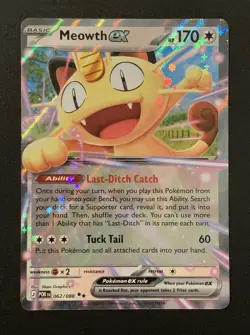 Meowth Ex 062/088 - Double Rare - Mega Evolution: Perfect Order - Pokemon TCG - Image 1
