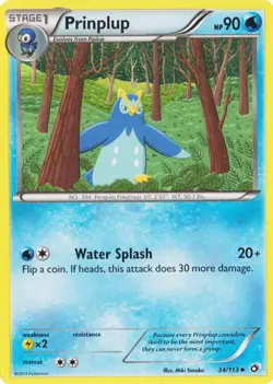 x4 Prinplup - 34/113 - Uncommon Pokemon BW11 Legendary Treasures M/NM - Image 1