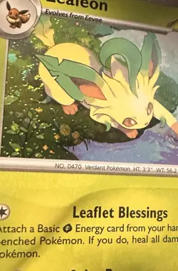 LEAFEON COSMOS HOLO 170 HOLO PROMO SCARLET & VIOLET PROMO POKEMON HOLO 2 SWIRLS - Image 1