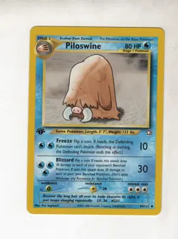 PILOSWINE 45/111 1ST EDITION POKEMON TCG TRADING CARD NEO GENESIS VINTAGE - Image 1