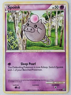 Spoink 77/102 LP - Triumphant Pokemon Card - Yukiko Baba Art - Image 1