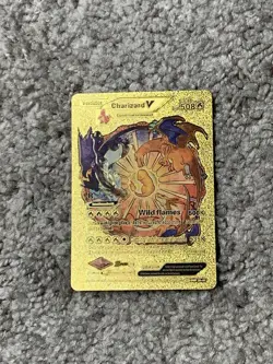 Charizard V HP508 Wild Flames Rare Gold Accent Foil Fan Art Cards - Image 1