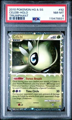 2010 POKEMON TRIUMPHANT CELEBI PRIME #92 ULTRA RARE PSA 8 NEAR MINT #119478831 - Image 1
