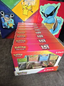 Pokemon 151 Mini Tins 5-Pack Case (8) Costco - Image 1