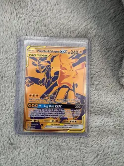 Pokemon TCG Zekrom and Pikachu GX SM248 2021 Black Star Promo Gold Full Art NM - Image 1