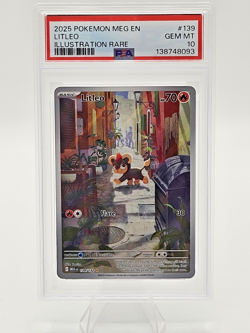 2025 POKEMON MEG EN-MEGA EVOLUTION ILLUSTRATION RARE #139 LITLEO PSA 10 - Image 1