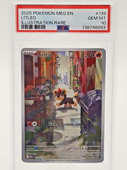 2025 POKEMON MEG EN-MEGA EVOLUTION ILLUSTRATION RARE #139 LITLEO PSA 10 - Image 3