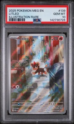 2025 POKEMON MEG EN-MEGA EVOLUTION ILLUSTRATION RARE #139 LITLEO PSA 10 - Image 1