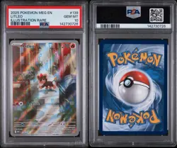 2025 POKEMON MEG EN-MEGA EVOLUTION ILLUSTRATION RARE #139 LITLEO PSA 10 - Image 3