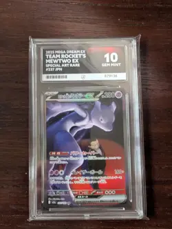 Pokemon TCG Team Rockets Mewtwo Ex Mega Dream SAR #237 Ace 10 Perfect Subgrades - Image 1