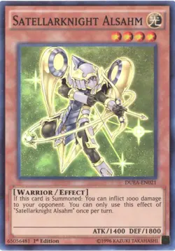 Yu-Gi-Oh Card - DUEA-EN021 - SATELLARKNIGHT ALSAHM (super rare holo) - NM/Mint - Image 1