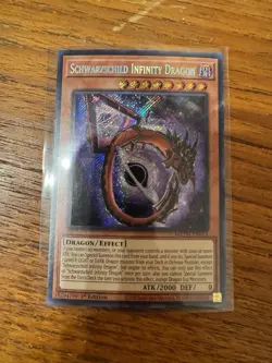 Yugioh Schwarzschild Infinity Dragon Secret Rare MZTM-EN013, Near Mint, 1st Ed - Image 1