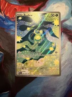 Pokemon Budew Basic ASC Full Art Holo Illustration Rare 221/217 Yoko Hishida - Image 1