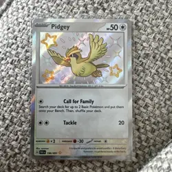 Pokemon Pidgey TCG Scarlet Violet Paldean Fates Holo Shiny Rare Card 196/091 - Image 1