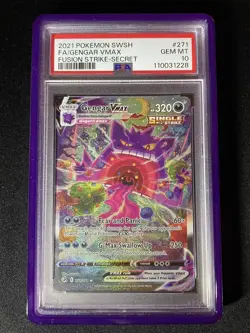 PSA 10 Gengar VMAX 271/264 Pokemon 2021 SWSH Fusion Strike Secret Full Art - Image 1