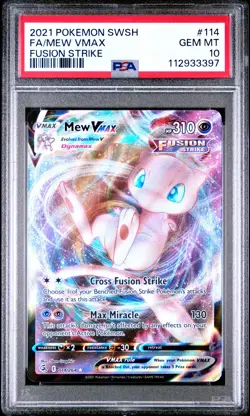 2021 POKEMON SWORD & SHIELD FUSION STRIKE #114 FULL ART/MEW VMAX PSA 10 - Image 1