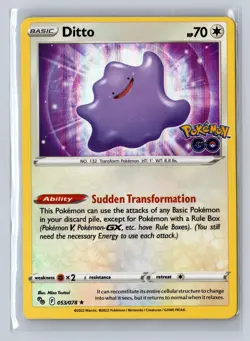 Ditto 053/078 Holo Rare Pokemon GO Pokemon Holo Near Mint - Image 1