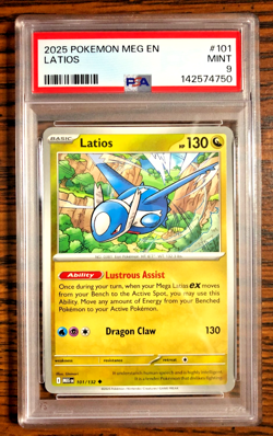Latios Regular Uncommon #101|PSA MINT 9|2025 Mega Evolution Base Set|Pokemon TCG - Image 4