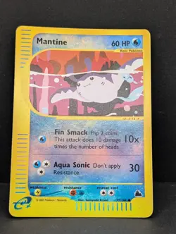 Mantine 77/144 Skyridge Reverse Holo Rare Pokemon TCG Nintendo LP - Image 3