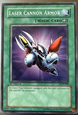 Yugioh - Laser Cannon Armor LOB-089 1st Edition Legend Blue Eyes White Dragon LP - Image 1