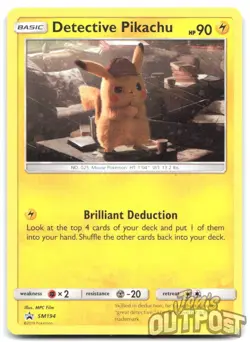 Detective Pikachu SM194 Sun Moon Black Star Promo Holo Rare Pokemon TCG Card LP - Image 1