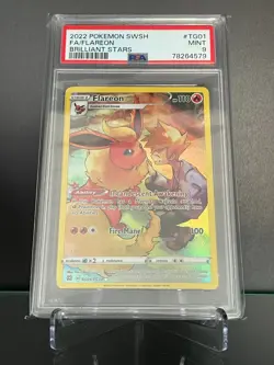 2022 Pokemon SWSH Full Art Flareon TG01/TG30 Brilliant Stars PSA 9 Mint - Image 1