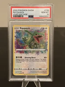2020 Pokemon Rayquaza Vivid Voltage 138/185 Amazing Rare Holo - Image 1