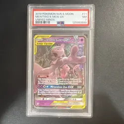 2019 Pokemon Unified Minds Mewtwo & Mew GX 71/236 Holo PSA 7 - Image 1