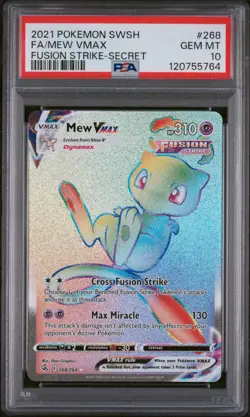 2021 POKEMON SWORD & SHIELD FUSION STRIKE SECRET #268 FULL ART/MEW VMAX PSA 10 - Image 1
