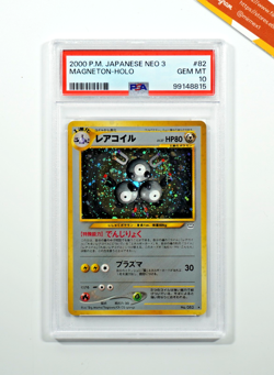 Pokemon PSA 10 Magneton #082 Holo Neo 3 2000 Japanese - Image 1