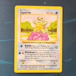 Pokemon Squirtle 63/102 Shadowless Base Set - Image 1