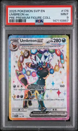 2025 POKEMON SVP EN-SV BLACK STAR PROMO #176 UMBREON EX PSA 9 - Image 1