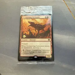 Trumpeting Carnosaur FOIL Prerelease Promo SEALED 171 Ixalan LCI MTG R Unplayed - Image 2