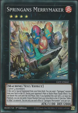 Yugioh Springans Merrymaker LIOV-EN041 Super Rare 1st Edition NM - Image 1