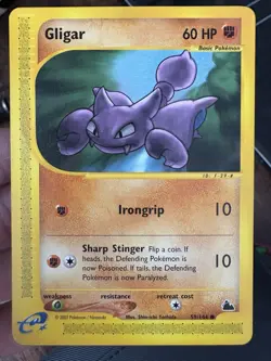 Pokemon TCG Gligar Skyridge 59/144 Regular Common Card - Image 1