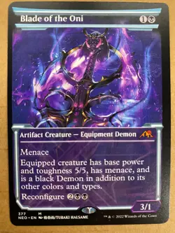 MTG 1x SHOWCASE Blade of the Oni 377 Kamigawa Neon Dynasty Magic Gathering x1 NM - Image 1