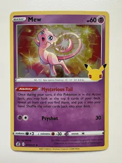 Mew 011/025 Holo Pokemon TCG Celebrations 25th Anniversary Set 2021 Crease - Image 1