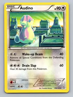 Audino 108/124 Uncommon Dragons Exalted Pokemon Near Mint - Image 1
