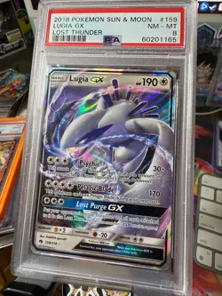 Pokemon Lugia GX Lost Thunder Holo Ultra Rare #159 PSA 8 NM - Image 1